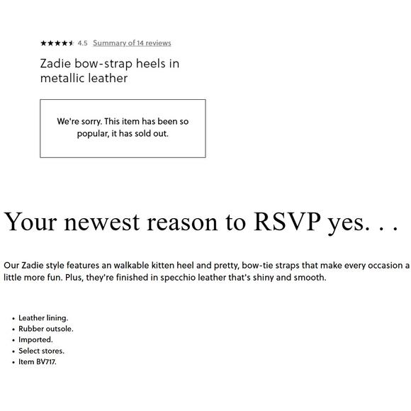 J.Crew ZADIE Metallic Leather Bow-Strap Kitten Heel Sandal in Gold 9 NWB $198 - Picture 5 of 7